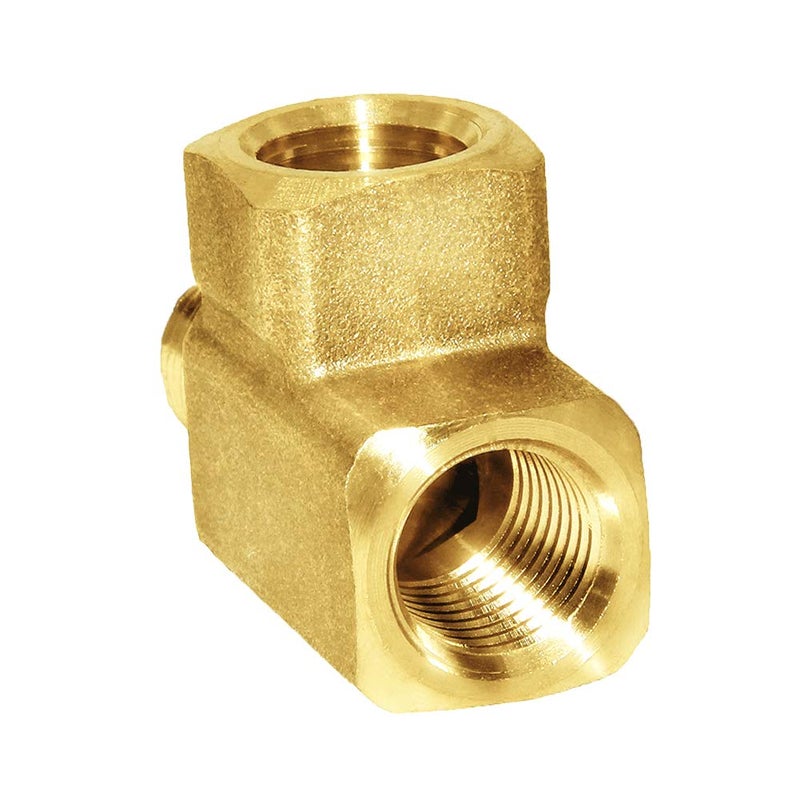 Joywayus Brass Pipe Fitting Barstock Street Tee T 3 way NPT 1/4" Female Ã— 1/4" Female Ã— 1/4" Male Adapter - Image 5